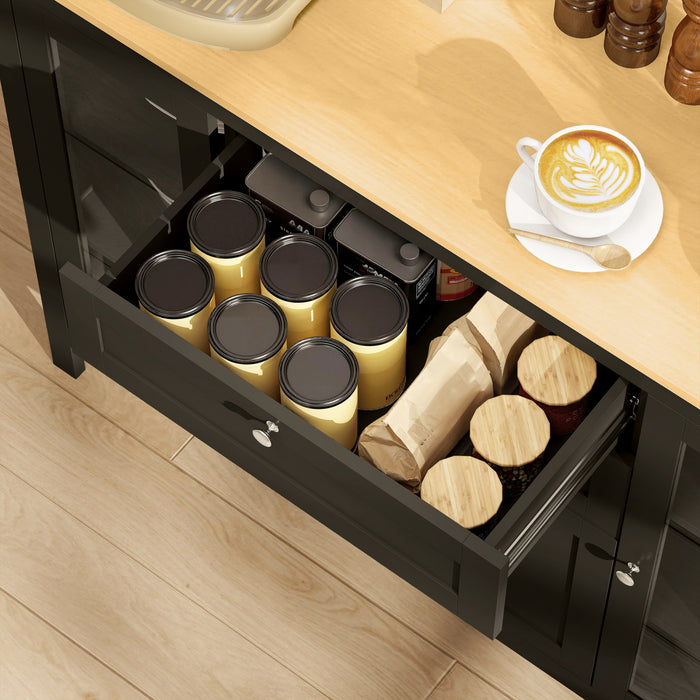 HOMCOM Sideboard Buffet Cabinet with 2 Drawers 3 Storage Cabinets, Brown