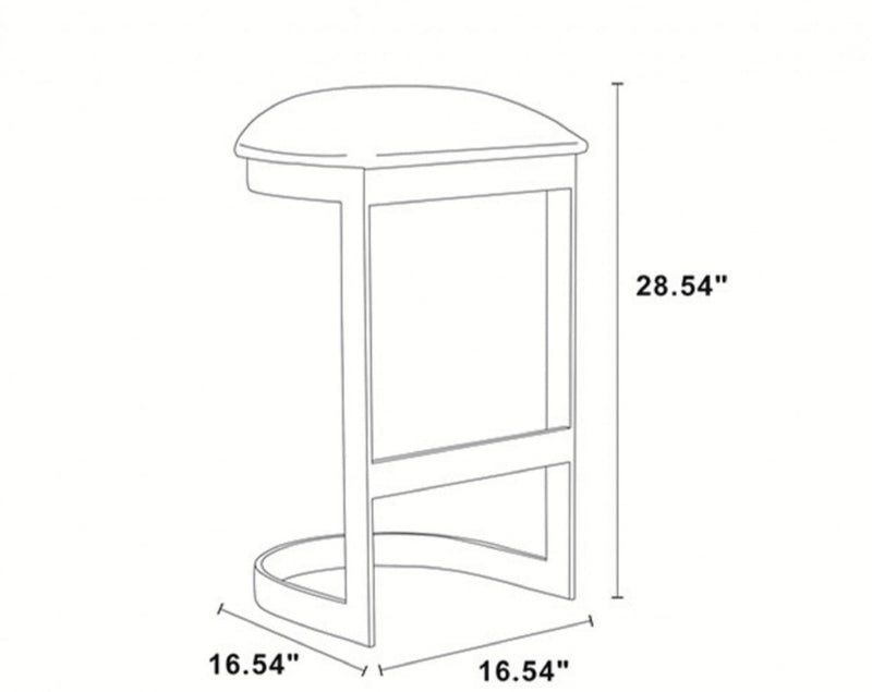 Aura Modern Metal Upholstered Barstool in Blue - Set of 3 Bar Stool