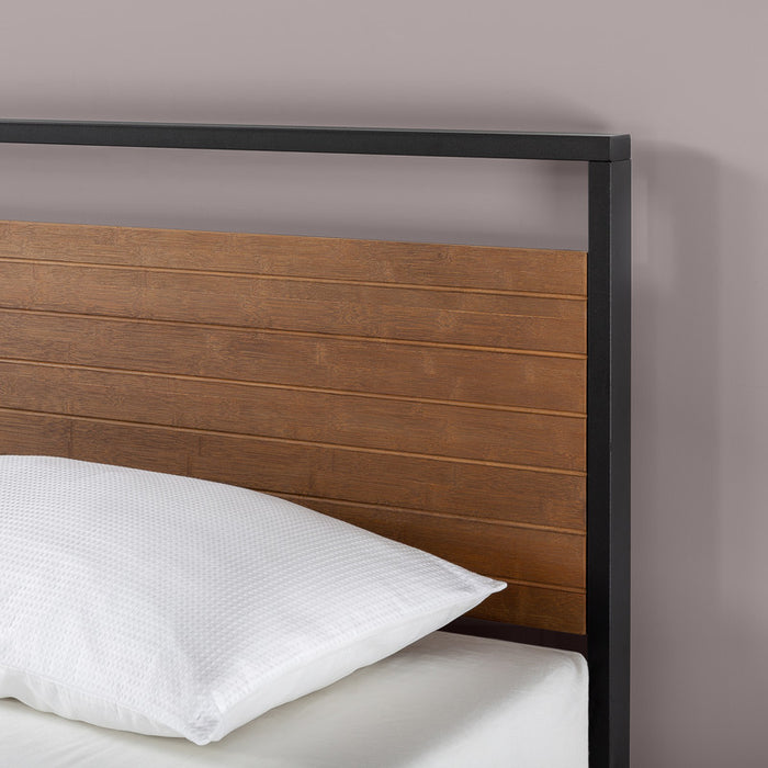Suzanne Wood and Metal Platform Bed with Headboard - King Size