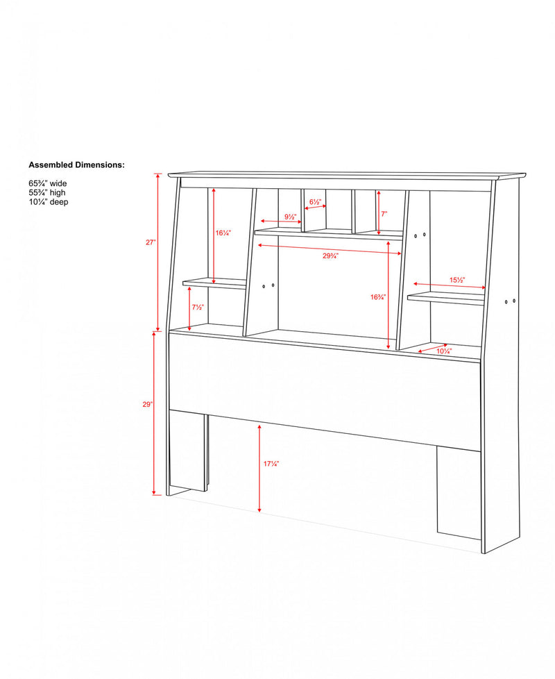 Full/Queen Tall Bookcase Headboard Black The Brick