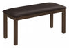 Bench Rectangular Wood Upholstered Dining Room Kitchen Entryway Brown Transitional