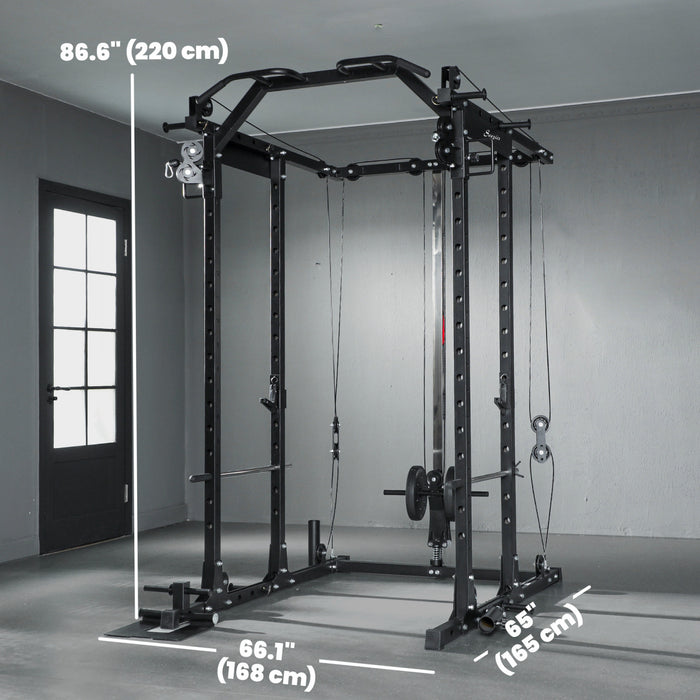 Soozier Multi-Functional Power Rack, Smith Machine with Pull Up Bar