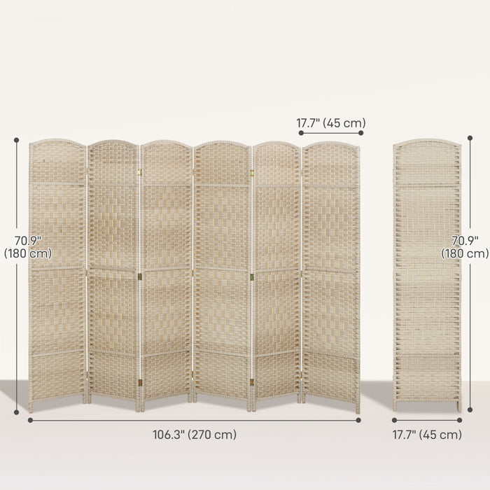 HOMCOM 6 Ft Folding Room Divider, Privacy Screen for Home Office Bedroom