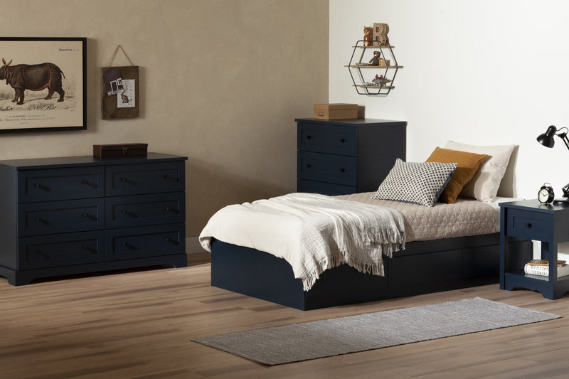 Hazen Mates Twin Bed - Navy Blue