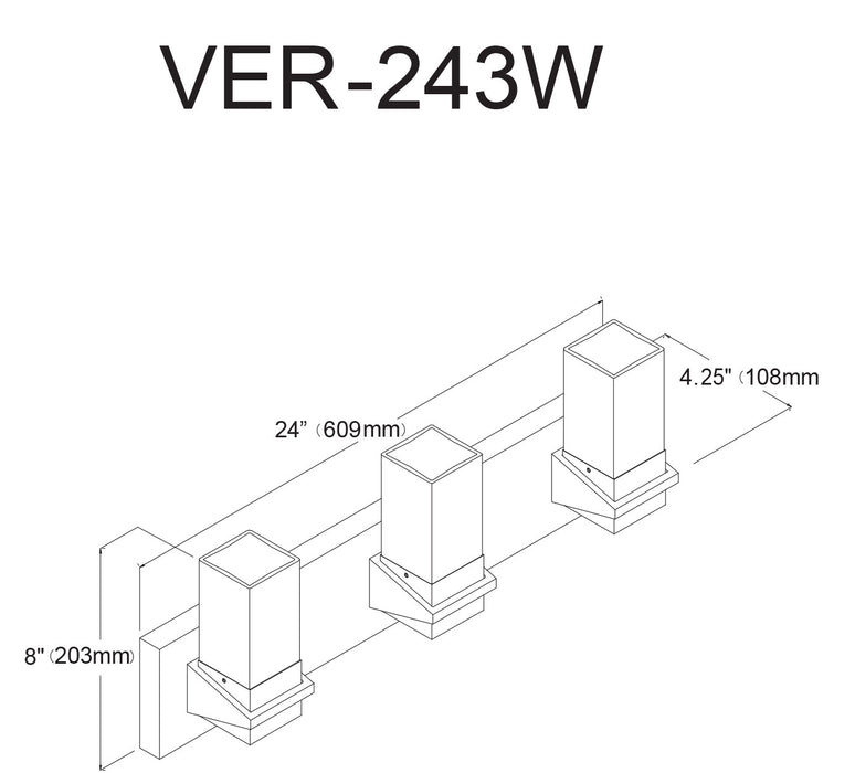 Dainolite Veronica 3 Light Vanity Light Polished Chrome Clear Glass Lamp