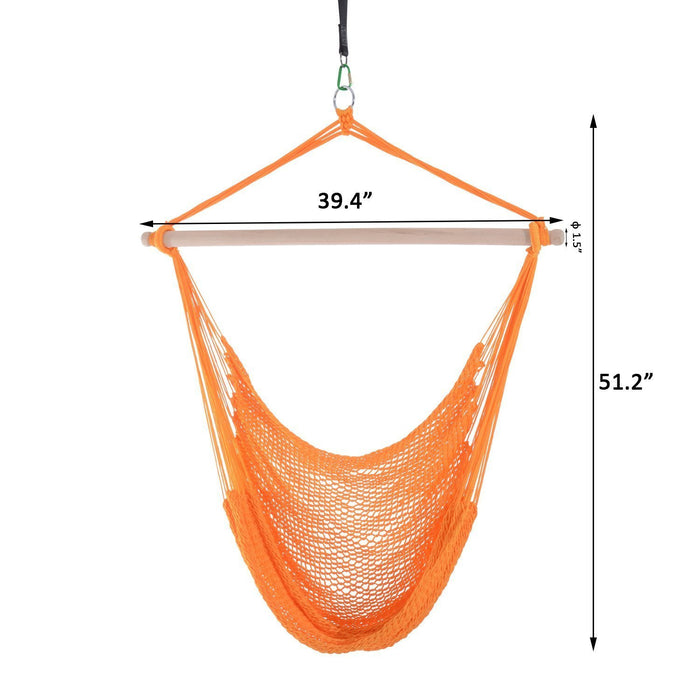 Outsunny Portable Hammock Chair, Hanging Woven Hammock Swing Chair Sleeping Bed For Outdoor Garden Yard Camping, Orange