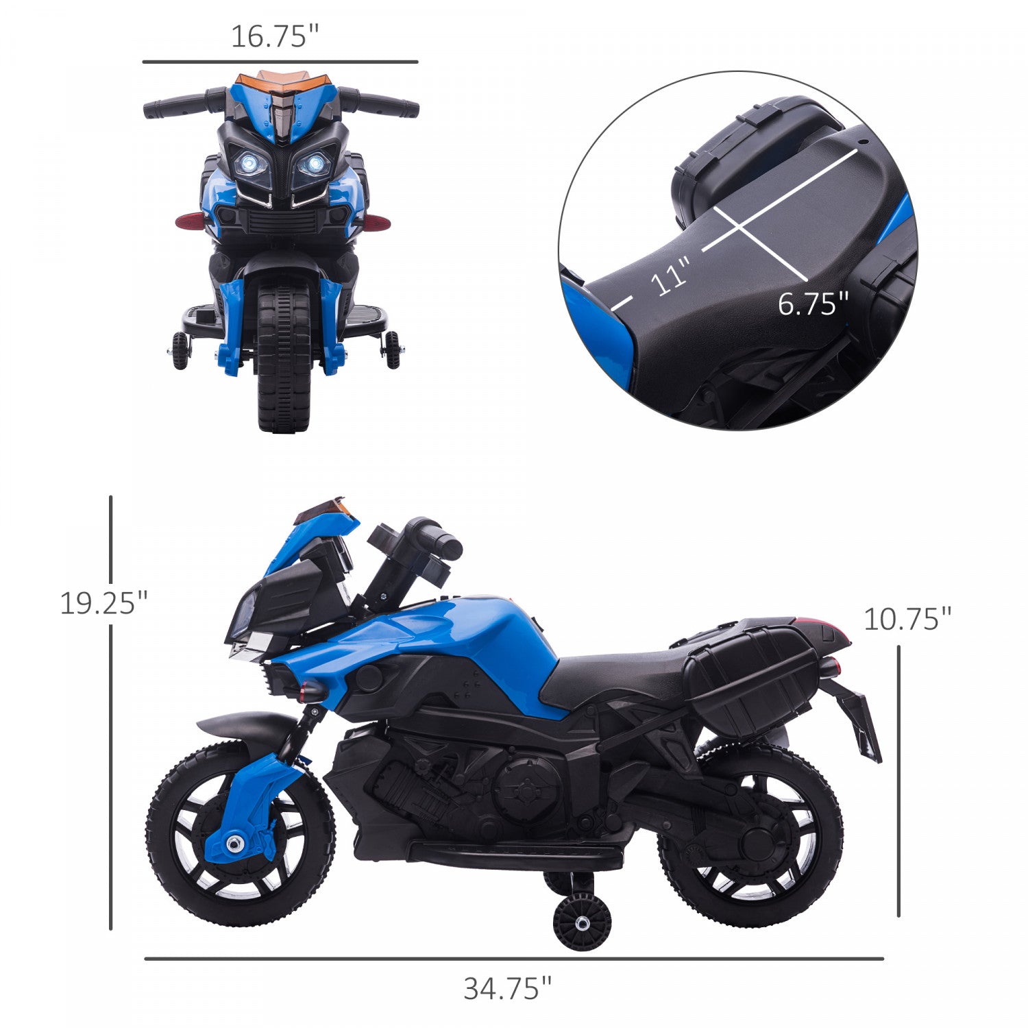 Aosom Kids Ride On Motorcycle 6v Electric Battery Powered Dirt Bik. The Brick