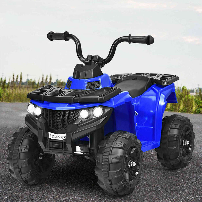 6v Battery Powered Kids Ride On Atv 4-wheeler Quad W/ Mp3 & Led Headlight Blue