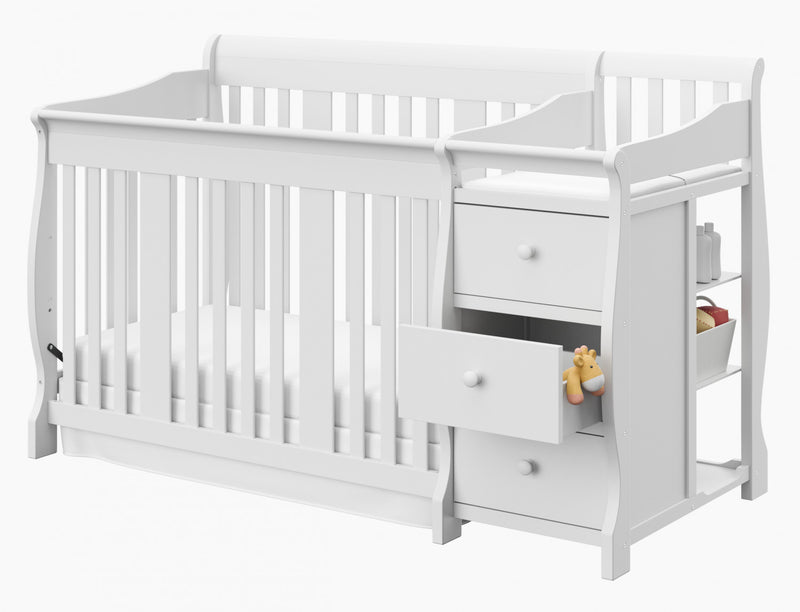 Storkcraft Portofino 4-in-1 Convertible Crib and Changer - White