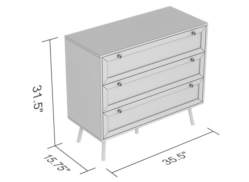 Storage Chest With 3 Drawers – Natural Brown Wood Look 