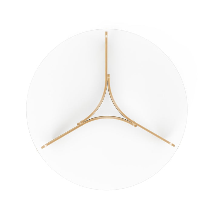 Umbra Modern Round Solid Wood Madera Coffee Table with Glass Top - Natural