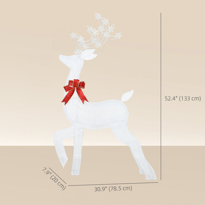Outsunny 4.3FT Lighted Christmas Reindeer, Lighted Christmas Decoration