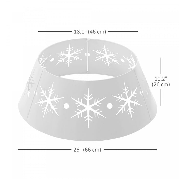 Homcom 26\" Christmas Tree Collar With Hollow Snowflake Patterns For Home