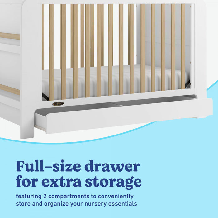 Graco Read with Me Convertible Crib with Drawer - White/Driftwood