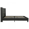 Wilder Grey Upholstered Wingback Platform Bed - Twin | Lit plateforme a oreilles Wilder gris rembourre - Simple
