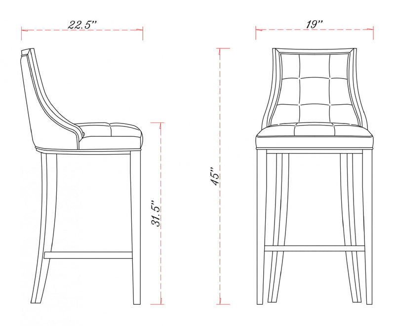 Fifth Avenue Traditional Wood Upholstered Barstool in Pearl White - Set of 3