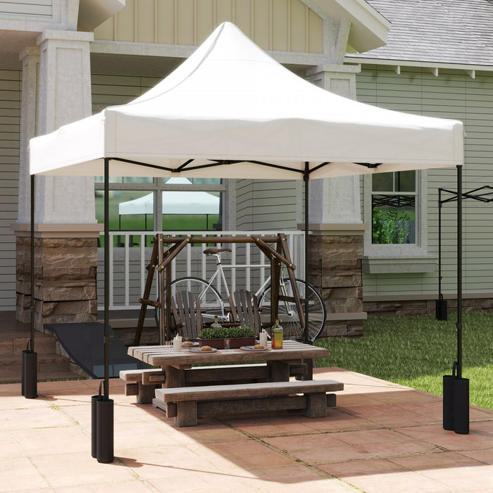 Outsunny 10' X 10' Pop Up Canopy Replacement Top With Weight Bags, White