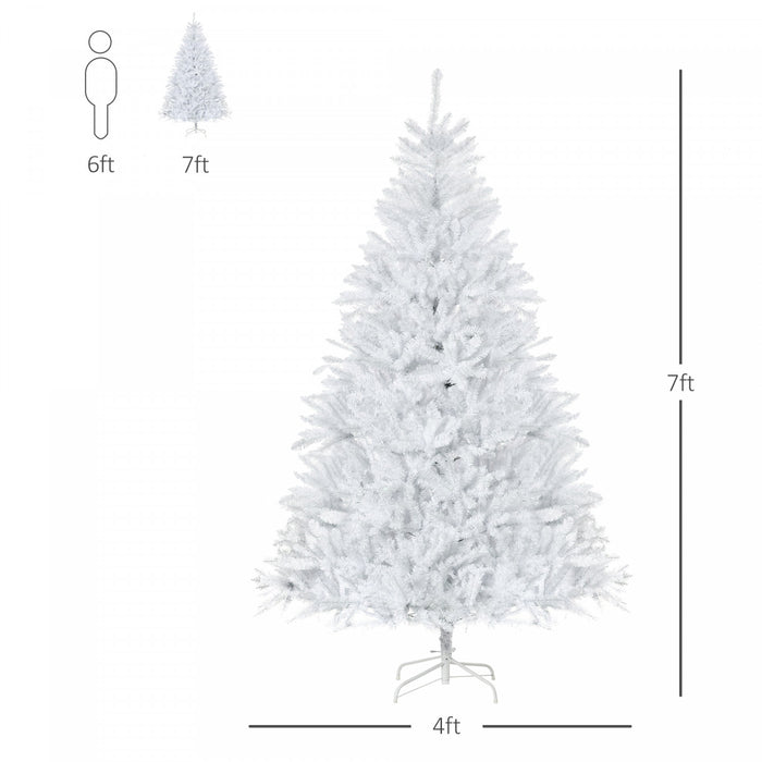 Homcom 7ft Artificial Christmas Tree With 1823 Branch Tips