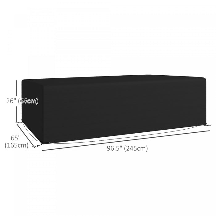 Outsunny 97\" X 65\" X 26\" Outdoor Patio Furniture Cover, Waterproof, Black