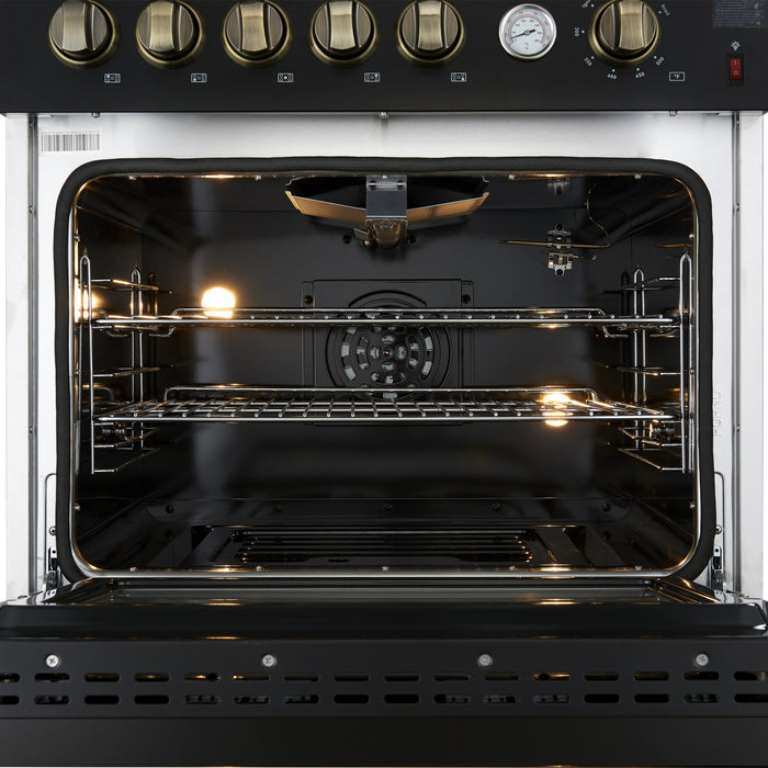 Forno Giovanni 30-inch Gas Range Black, 4.32 cu.ft, -FFSGS6274-30BLK