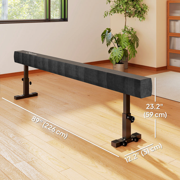 Soozier Adjustable Balance Beam Gymnastics Beam with Wheels for 6+ Years