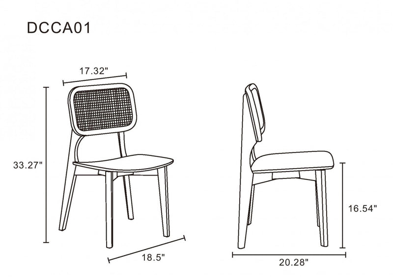Versailles Industry Chic Wood Dining Chair in Natural - Set of 4