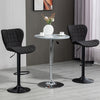 HOMCOM Bar Stools Set of 2 Adjustable Height Swivel Bar Chairs with Back