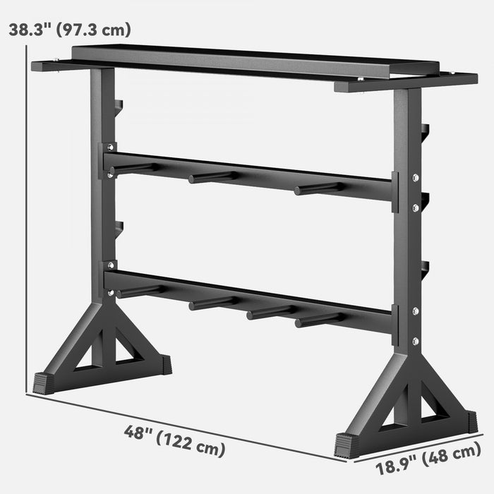 Soozier Weight Rack For Plates, Dumbbells, Barbell Bars, 1100lbs Capacity