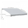 Outsunny 12' X 8' Retractable Awning Patio Awnings Sun Shade Shelter With Manual Crank Handle, Uv & |Outsunny 11.8x8.2pi Auvent De Terrasse Retractable Manuel Resistant A L'eau Pare-soleil Exterieur Po
