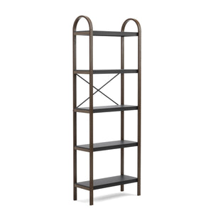 Umbra Modern Bellwood 5-Shelf Bookcase - Black and Walnut