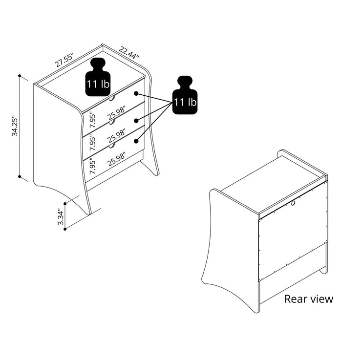 Coney Mid-Century Modern 2-Piece Dresser Set in Charcoal Gray