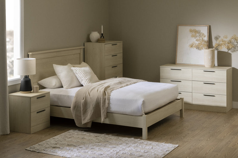 Step One Essential Queen Platform Bed - Bleached Oak 