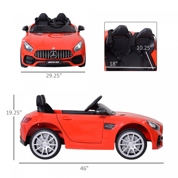 Aosom Licensed Kids Powered Ride-On Car 12v With Remote Control, Suspension Wheel, Adjustable Speed, Red