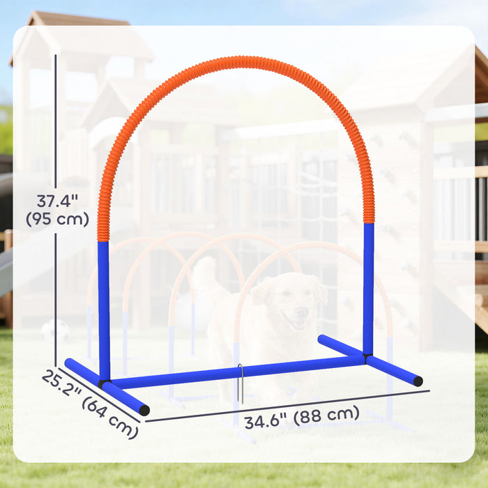 PawHut Dog Agility Training Equipment, 4 PCS Obstacle Course with Carrying Bag for Old Dogs, Dog Agility Course for Backyard, Indoor, Outdoor, Blue