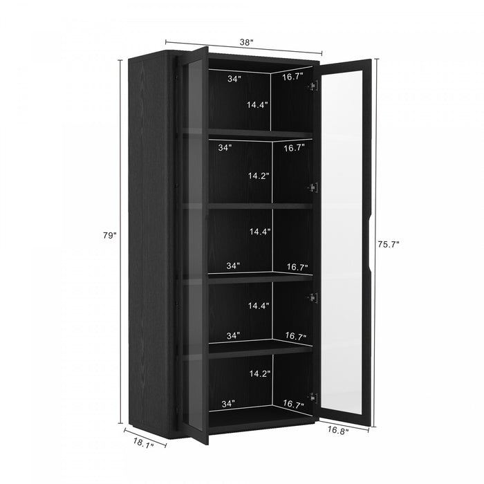 Rivington Modern 38\" Bookcase Cabinet in Black