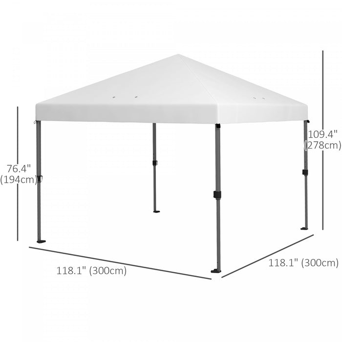 Outsunny 10x10ft Adjustable Pop Up Canopy Tent W/ 1-button Push Wheeled Bag