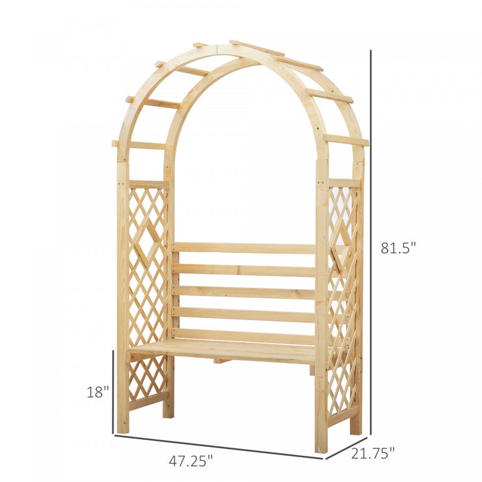 Outsunny Garden Bench With Arch Wooden Bench