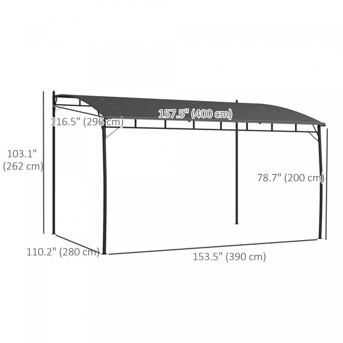 Outsunny 10' X 13' Pergola With Uv30+ Canopy, Steel Pergola Gazebo, Grey