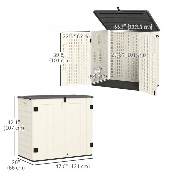 Outsunny 185 Gallon Storage Cabinet With Openable Top And Lockable Doors