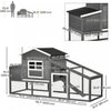 PawHut 79" Wooden Chicken Coop, Outdoor Hen House, Poultry Habitat with Removable Tray, Nesting Box, Run, Ramp, Grey