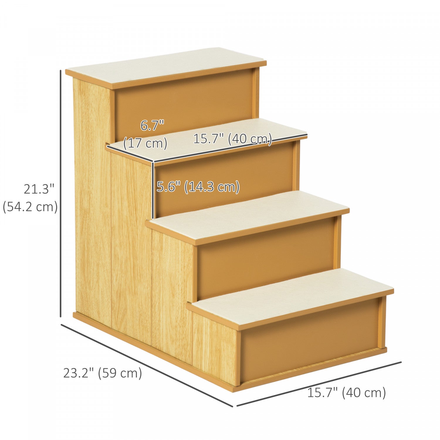 Pawhut Pet Stairs Dog Steps For High Bed, Levels Dog Stairs For