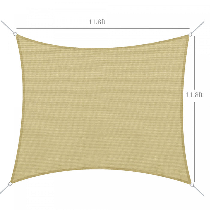 Outsunny Square 12’ Canopy Sun Sail Shade Garden Cover Uv Protector Outdoor Patio Lawn Shelter With Carrying Bag (sand)