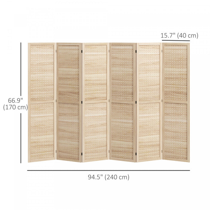 Homcom 6 Panel Folding Room Divider Privacy Screen Indoor Home Decoration