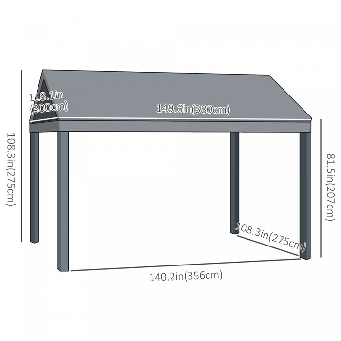 Outsunny 10' X 12' Hardtop Gazebo Canopy With Galvanized Steel Roof, Aluminum Frame, Permanent Pavilion Outdoor Gazebo With Netting For Patio, Garden, Backyard, Lawn, Deck, Lawn