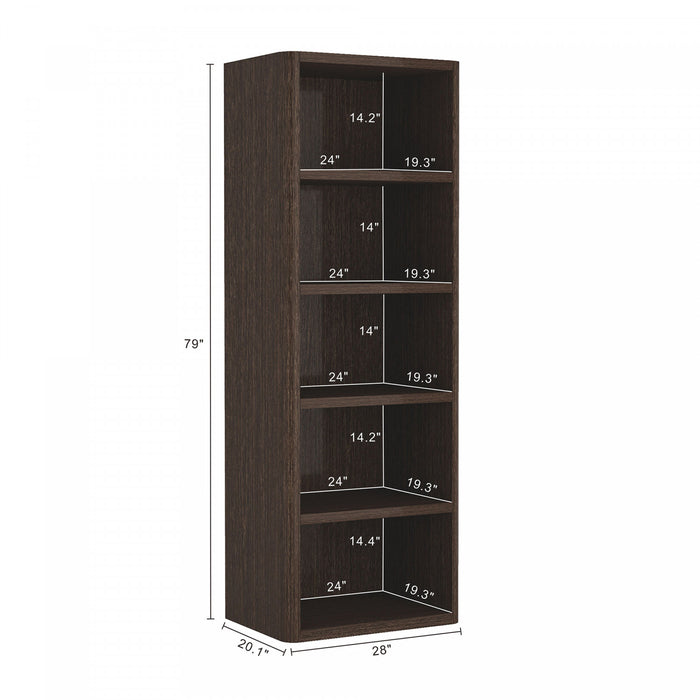 Rivington Modern 28\" Open Bookcase in Dark Walnut - Set of 2