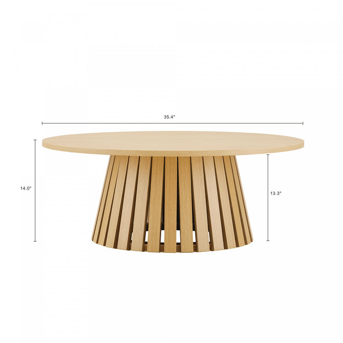 Layla Scandinavian Modern 2-Piece Coffee Table & End Table Set in Light Oak Coffee Table Set