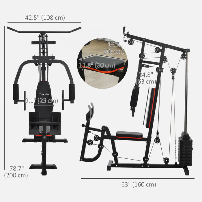 Soozier Multi-functional Home Gym Workout Equipment With Leg Press Machine