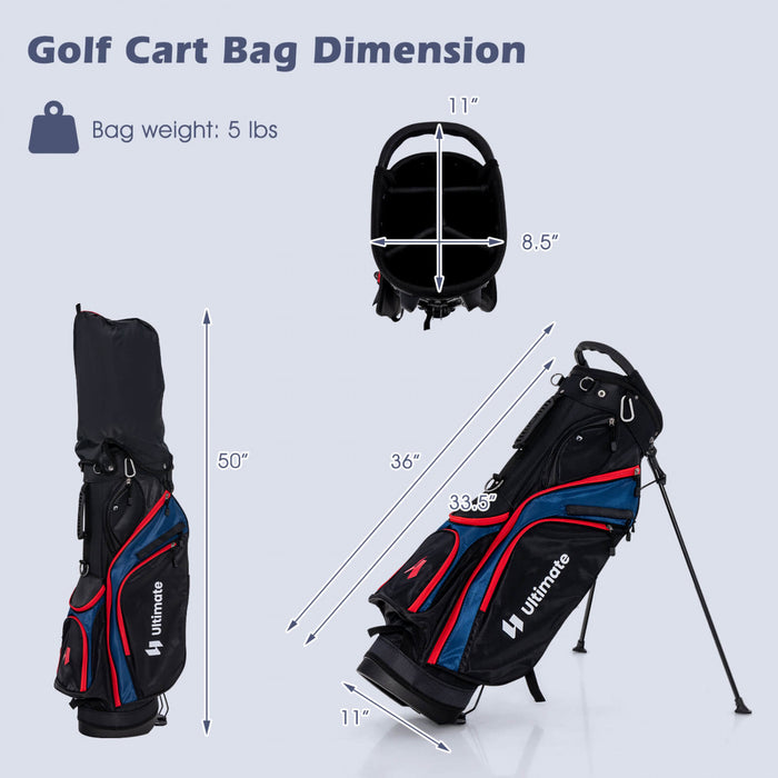 Ultimate Men's Complete Golf Club Set Golf Club Package Set Incl 460cc With Rain Hood Blue