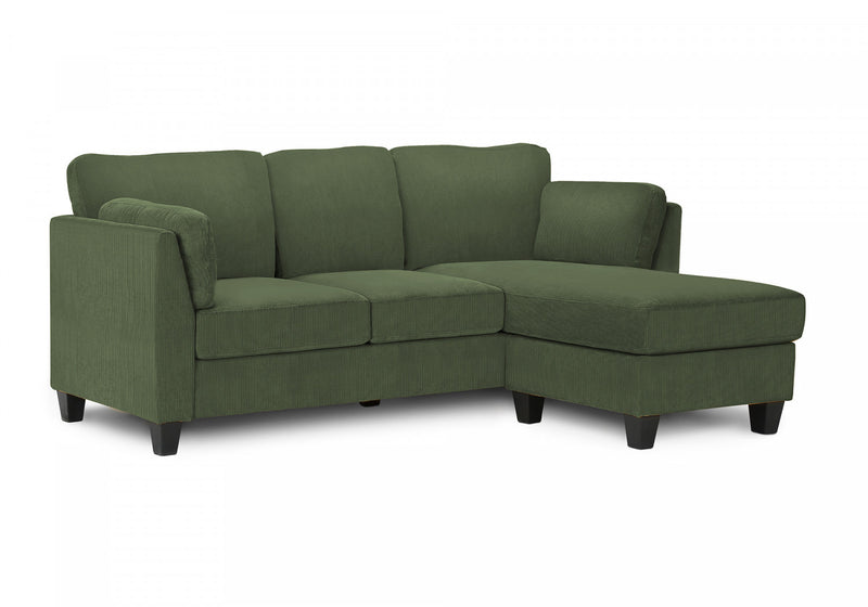 Upholstered Sofa Chaise Lounger, Chaise Lounge, Dark Green Fabric, Modern, Contemporary Sofa
