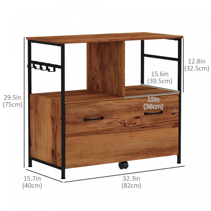Vinsetto File Cabinet With Hanging Bars For A4 Letter Legal Size